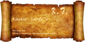 Kaufer Teréz névjegykártya